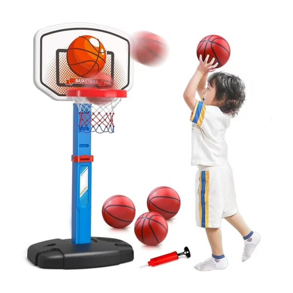 Toddler Basketball Hoops with 4 Balls, Adjustable Height Stand Basketball Goal