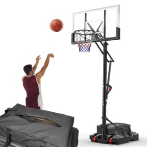 44 in. Portable Basketball Hoop & Goal with Quickly Height Adjusted 7.6 - 10 ft. for Outdoor Indoor Court